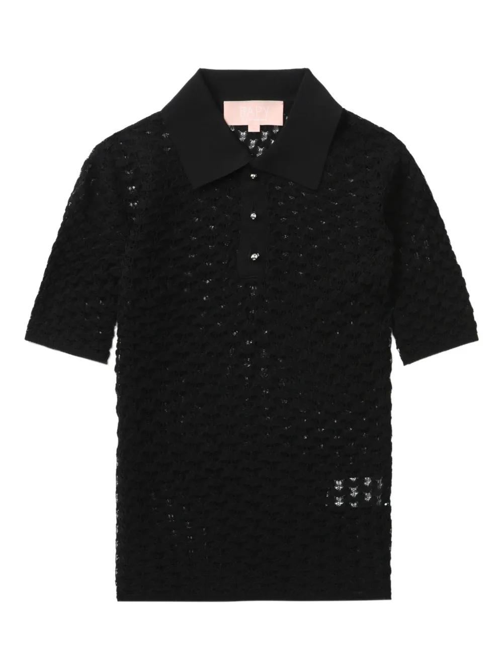 Топ рыхлой вязки с воротником поло BAPY BY *A BATHING APE, черный 
Топ рыхлой вязки с воротником поло BAPY BY *A BATHING APE, черный