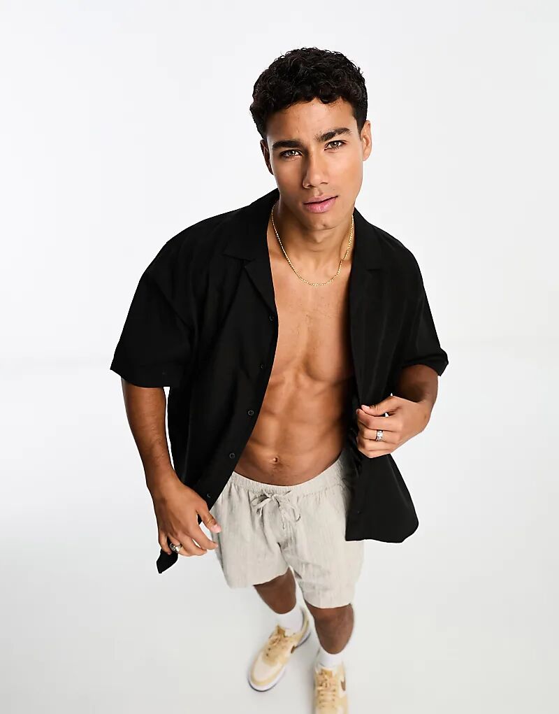 Льняная рубашка с короткими рукавами и воротником-стойкой Selected черного цвета
Льняная рубашка с короткими рукавами и воротником-стойкой Selected черного цвета