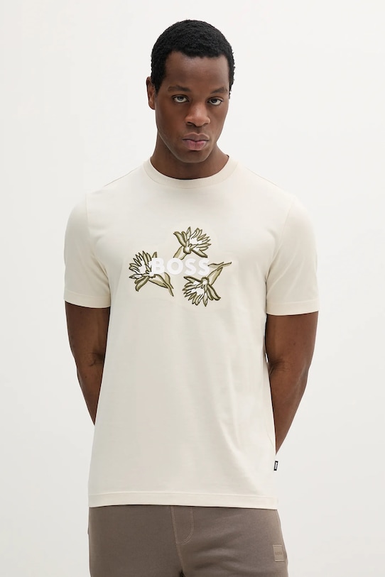 Хлопковая футболка Boss, бежевый
Хлопковая футболка Boss, бежевый