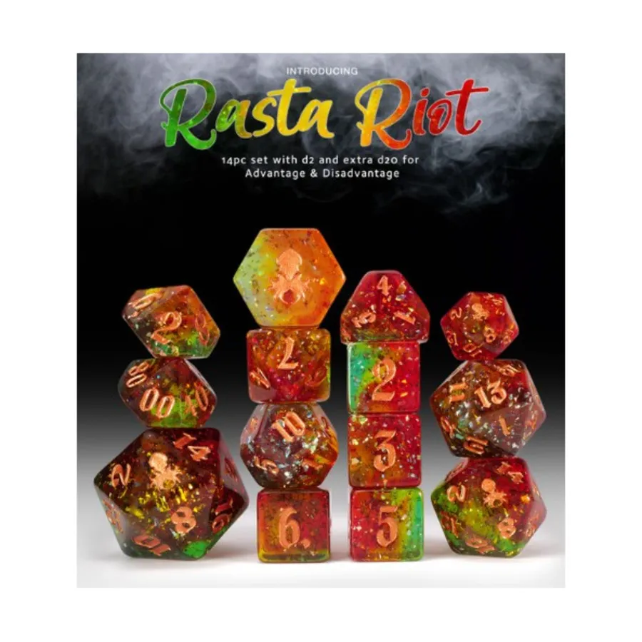 Poly Set - Rasta Riot с медью (14), Poly Sets - Assorted (Kraken Dice)
Poly Set - Rasta Riot с медью (14), Poly Sets - Assorted (Kraken Dice)