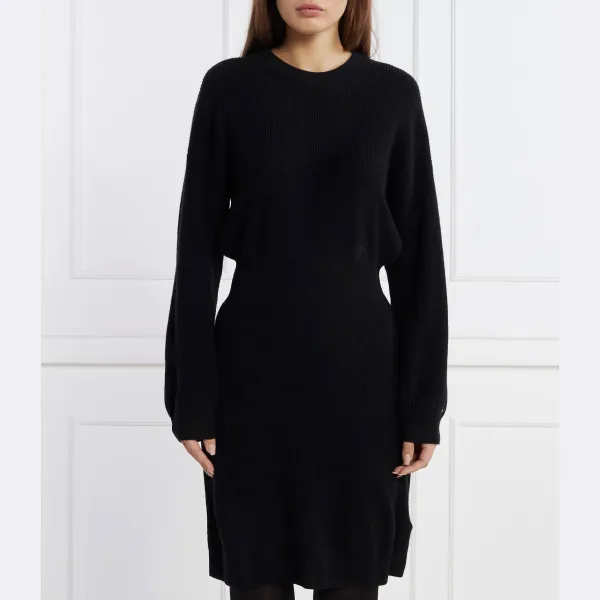 Шерстяное платье smd шерстяное платье на талии с добавлением кашемира Tommy Hilfiger, черный 
Шерстяное платье smd шерстяное платье на талии с добавлением кашемира Tommy Hilfiger, черный