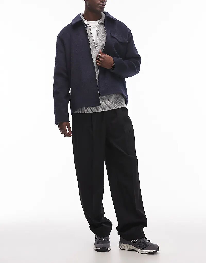 Брюки широкого кроя с эластичным поясом на талии черного цвета Topman
Брюки широкого кроя с эластичным поясом на талии черного цвета Topman