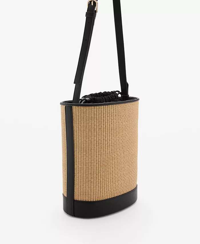 Женская сумка-ведро Medium из эффекта рафии MANGO, черный
Женская сумка-ведро Medium из эффекта рафии MANGO, черный