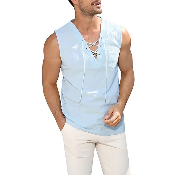 Мужская майка без рукавов на шнуровке, повседневная пляжная туника. Elitechoice, Blue
Мужская майка без рукавов на шнуровке, повседневная пляжная туника. Elitechoice, Blue