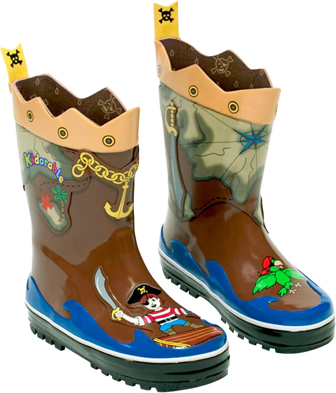 Детские резиновые дождевые сапоги Kidorable в пиратском стиле коричневого цвета с забавным рисунком костей и петелькой для надевания
Детские резиновые дождевые сапоги Kidorable в пиратском стиле коричневого цвета с забавным рисунком костей и петелькой для надевания