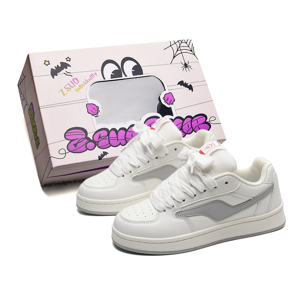 Z.SUO Покрытие, амортизация, устойчивость к истиранию, легкие низкие скейтбордские кроссовки унисекс бело-серые, цвет White Gray
Z.SUO Покрытие, амортизация, устойчивость к истиранию, легкие низкие скейтбордские кроссовки унисекс бело-серые, цвет White Gray