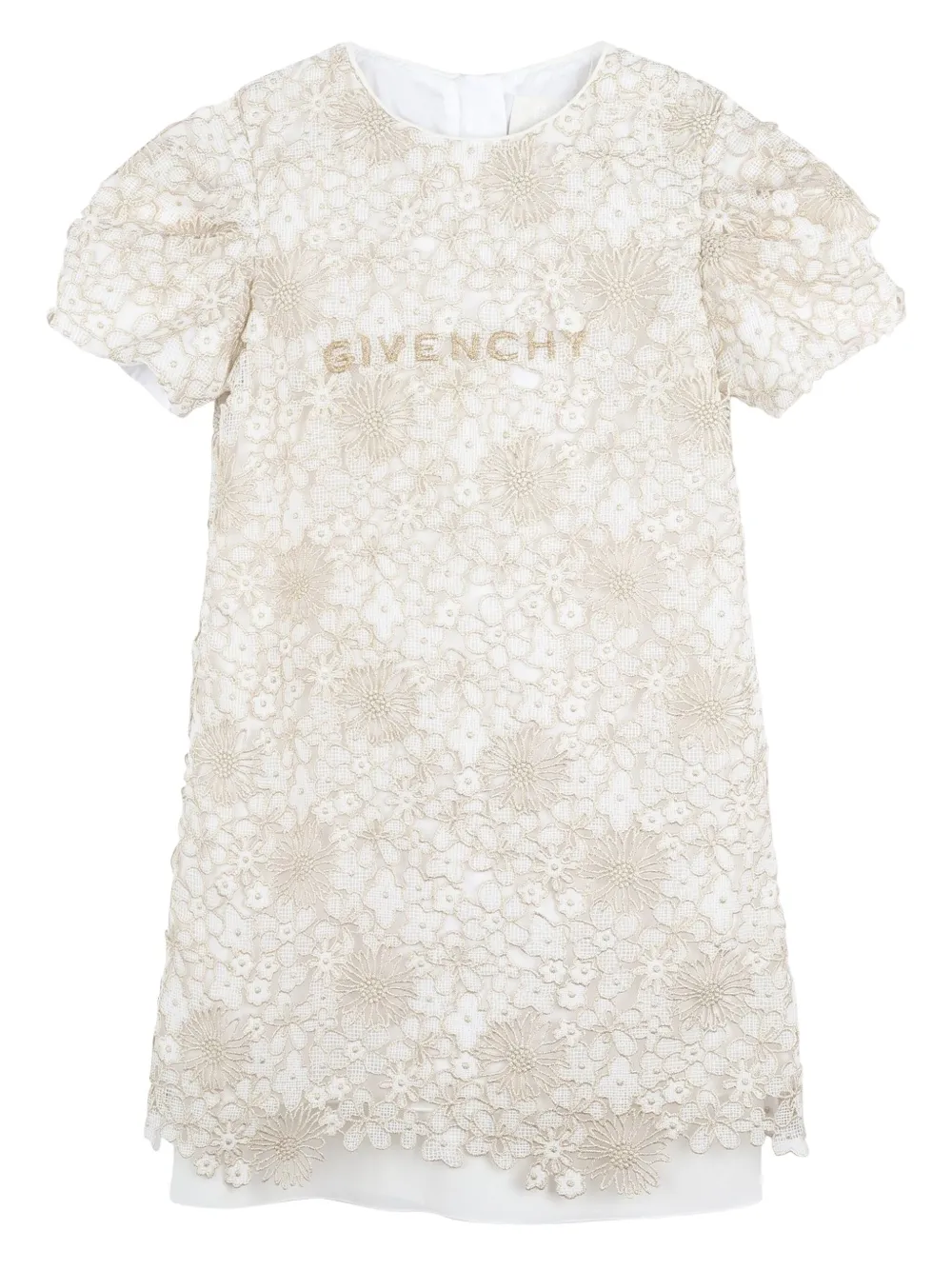 Платье с вышитым логотипом Givenchy Kids, нейтральный
Платье с вышитым логотипом Givenchy Kids, нейтральный