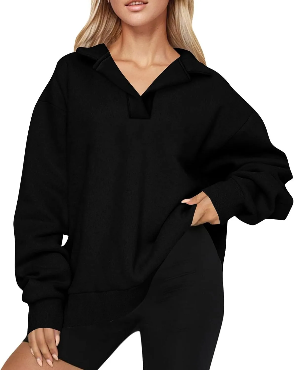 Свитшот для женщин оверсайз с длинным рукавом и воротником хенли Kenvina
Свитшот для женщин оверсайз с длинным рукавом и воротником хенли Kenvina