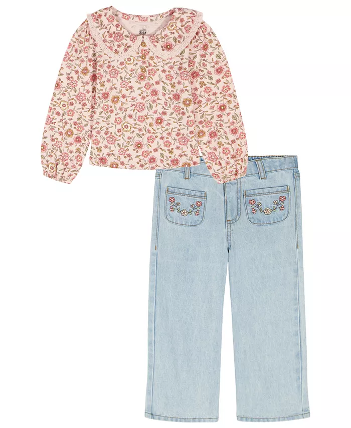 Комплект для малышек и девочек из 2 предметов: топ с воротником питер пэн и брюки Kids Headquarters, мультиколор
Комплект для малышек и девочек из 2 предметов: топ с воротником питер пэн и брюки Kids Headquarters, мультиколор