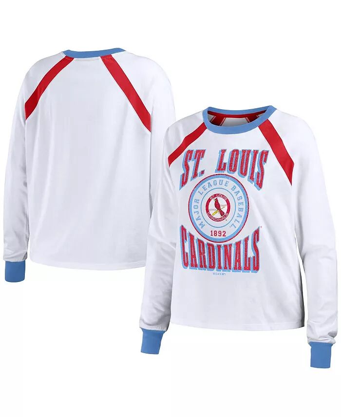 Женская белая потертая футболка St. Louis Cardinals с длинным рукавом реглан WEAR by Erin Andrews
Женская белая потертая футболка St. Louis Cardinals с длинным рукавом реглан WEAR by Erin Andrews