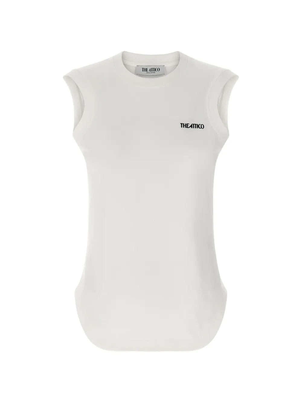 Топ с круглым вырезом и вышивкой логотипа The Attico, белый
Топ с круглым вырезом и вышивкой логотипа The Attico, белый