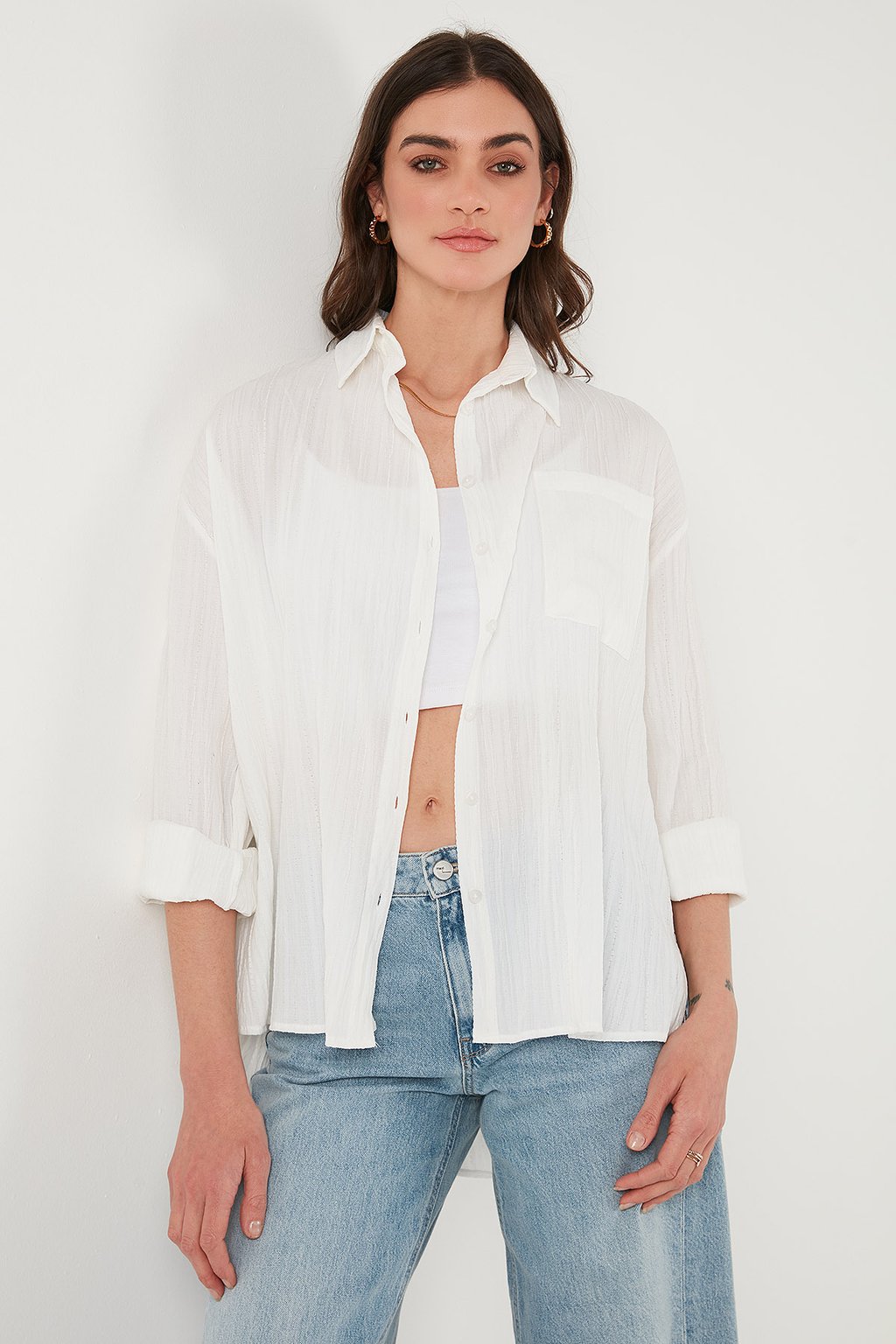 Блузка на пуговицах LELA, белый
Блузка на пуговицах LELA, белый