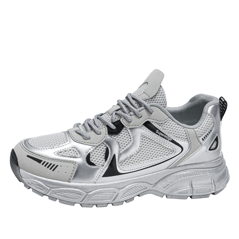 SUPEREDGE Серые мужские противоскользящие и износостойкие массивные кроссовки низкие, цвет Gray 
SUPEREDGE Серые мужские противоскользящие и износостойкие массивные кроссовки низкие, цвет Gray