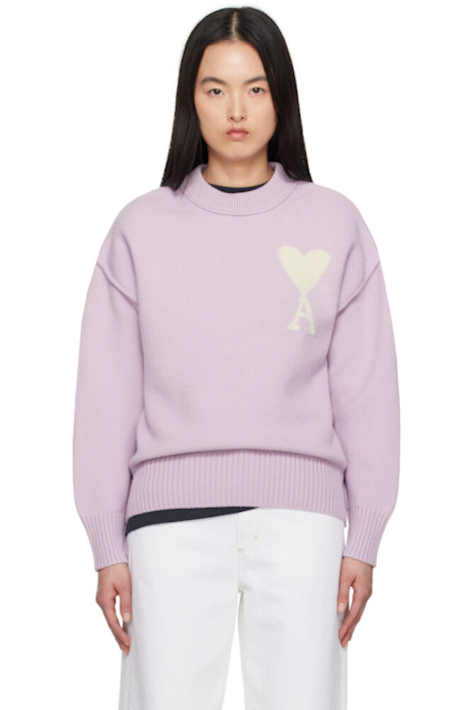 Пурпурный шерстяной свитер Ami de Coeur AMI Paris 
Пурпурный шерстяной свитер Ami de Coeur AMI Paris
