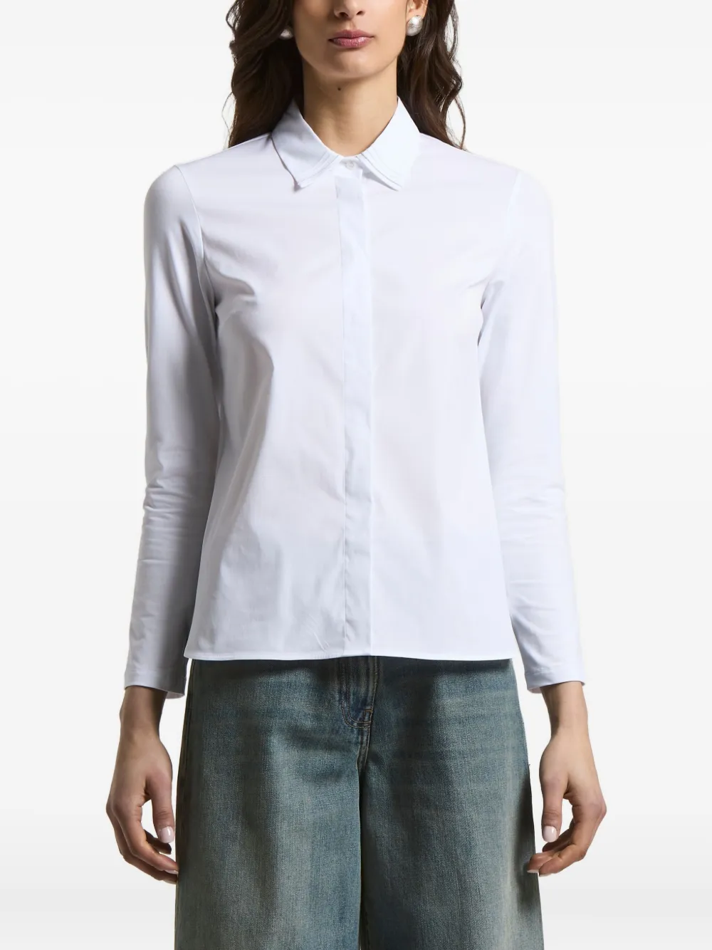 Хлопковая рубашка с заостренным воротником Peserico, белый
Хлопковая рубашка с заостренным воротником Peserico, белый