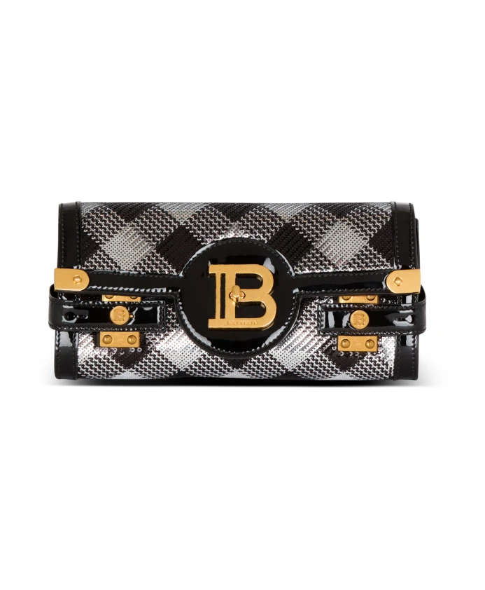 Клатч b-buzz 23 с клетчатыми пайетками и лакированной кожей Balmain, черный
Клатч b-buzz 23 с клетчатыми пайетками и лакированной кожей Balmain, черный