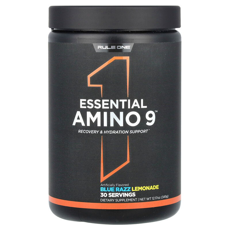Rule One Proteins, Essential Amino 9, лимонад с голубой малиной, 345 г (12,17 унции)
Rule One Proteins, Essential Amino 9, лимонад с голубой малиной, 345 г (12,17 унции)