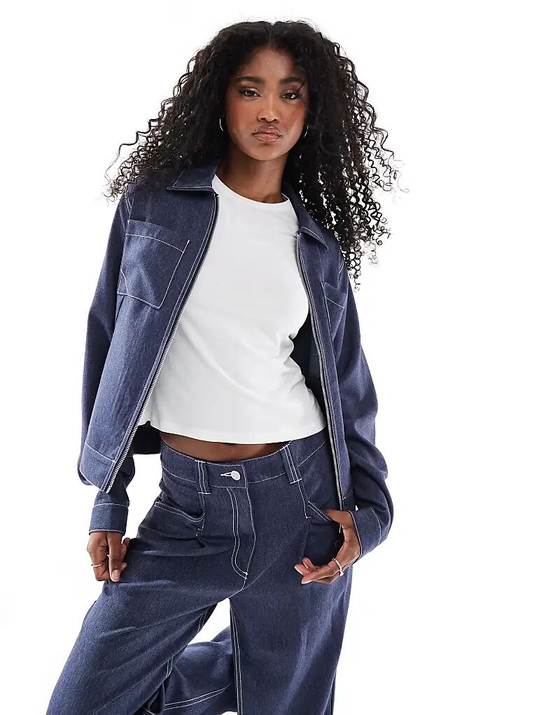 Рубашка на молнии ASOS DESIGN в джинсовом стиле 
Рубашка на молнии ASOS DESIGN в джинсовом стиле