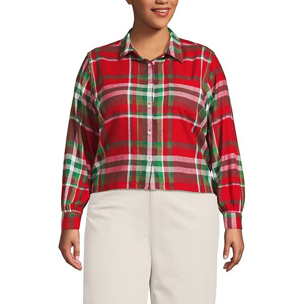 Фланелевая рубашка кроп плюс сайз Lands' End, Red Emerald Plaid
Фланелевая рубашка кроп плюс сайз Lands' End, Red Emerald Plaid