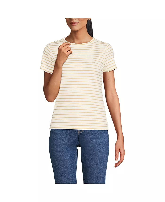 Женская драпированная рубчатая футболка с коротким рукавом Lands' End, белый
Женская драпированная рубчатая футболка с коротким рукавом Lands' End, белый