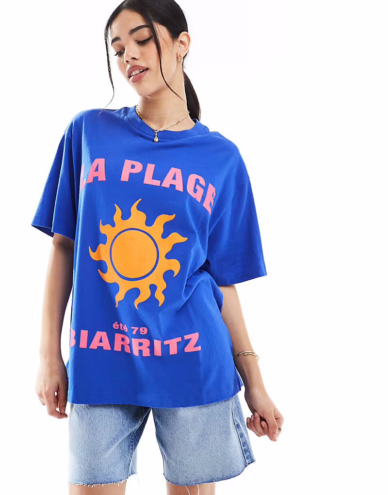 Футболка свободного кроя ASOS DESIGN из льняного материала с принтом солнца la plage синего цвета
Футболка свободного кроя ASOS DESIGN из льняного материала с принтом солнца la plage синего цвета
