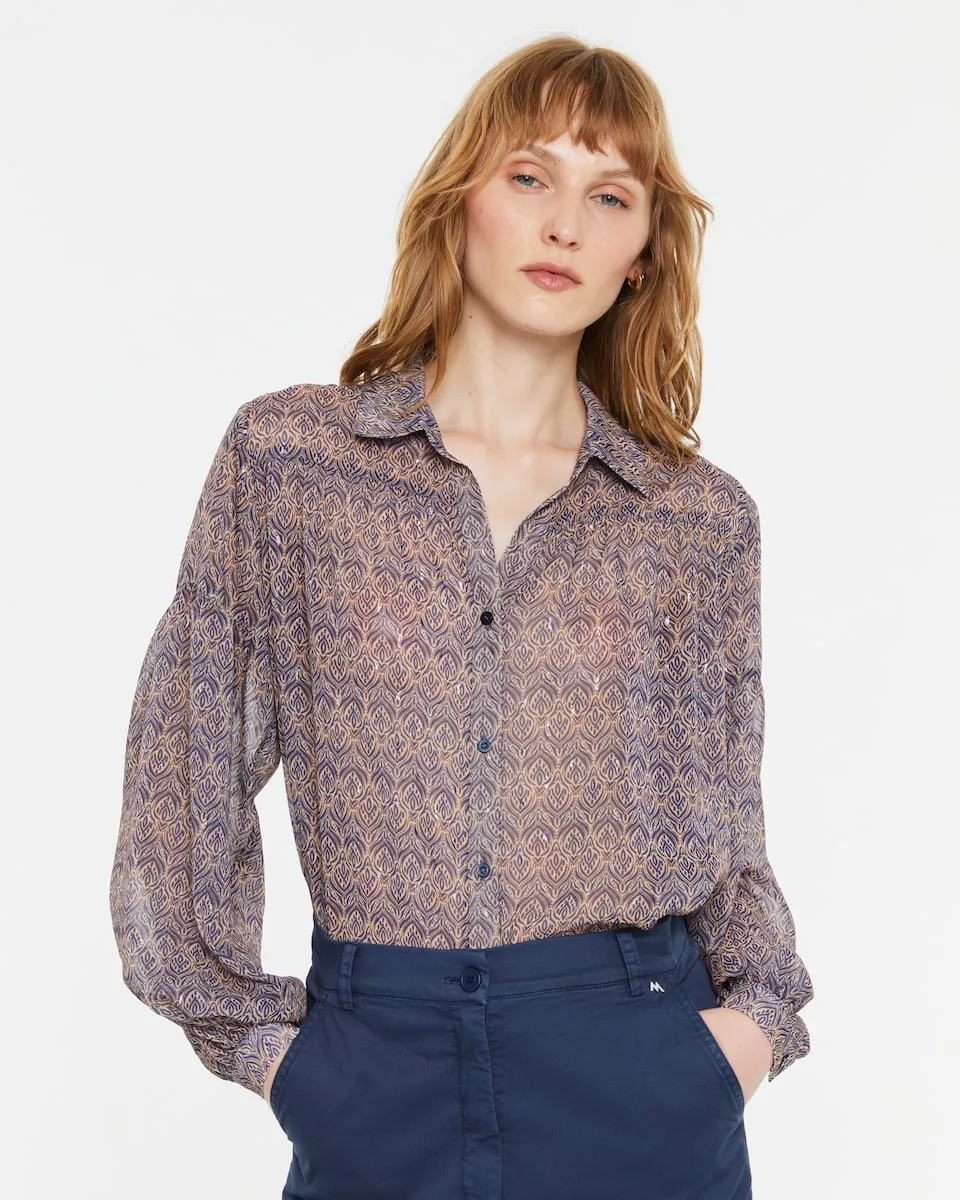 Женская рубашка с принтом и отложным воротником Andam, синий
Женская рубашка с принтом и отложным воротником Andam, синий