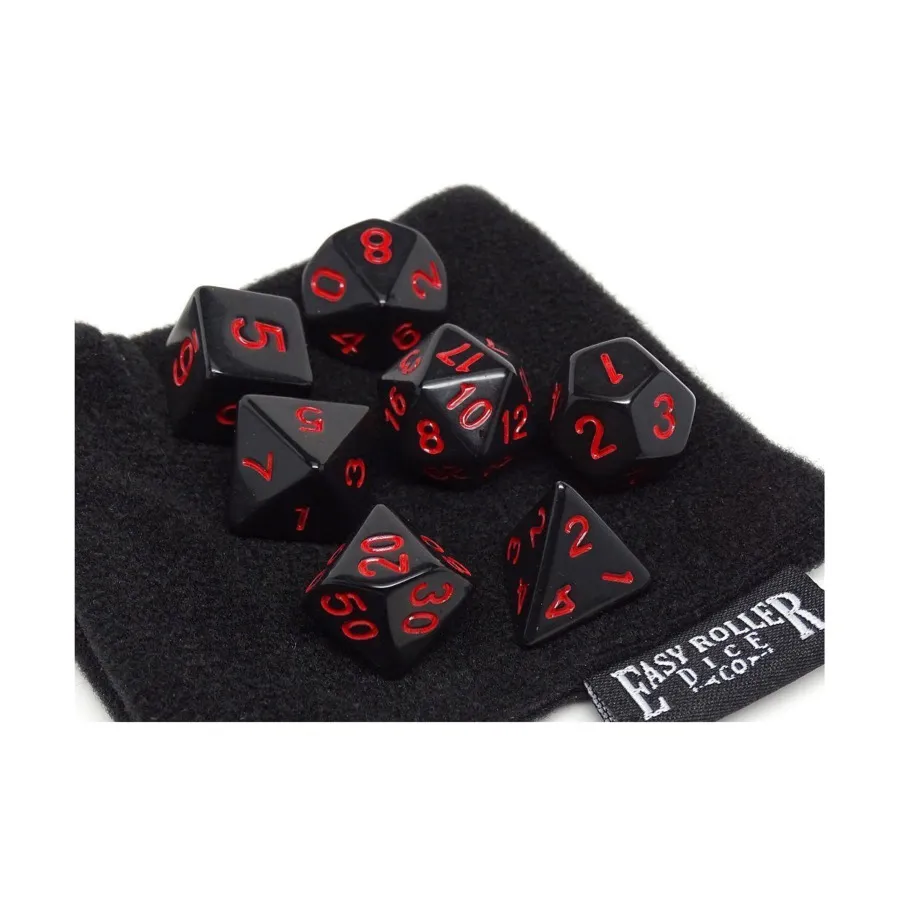 Черный непрозрачный с красным (7), Dice - 7 Piece Poly Sets - Assorted (Easy Roller Dice)
Черный непрозрачный с красным (7), Dice - 7 Piece Poly Sets - Assorted (Easy Roller Dice)