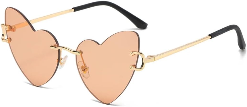 Роскошные металлические солнцезащитные очки в форме сердца без оправы для женщин и мужчин, модные, для путешествий и вечеринок, с защитой от УФ-излучения UV400 TVTBBVV, Gold Tea
Роскошные металлические солнцезащитные очки в форме сердца без оправы для женщин и мужчин, модные, для путешествий и вечеринок, с защитой от УФ-излучения UV400 TVTBBVV, Gold Tea