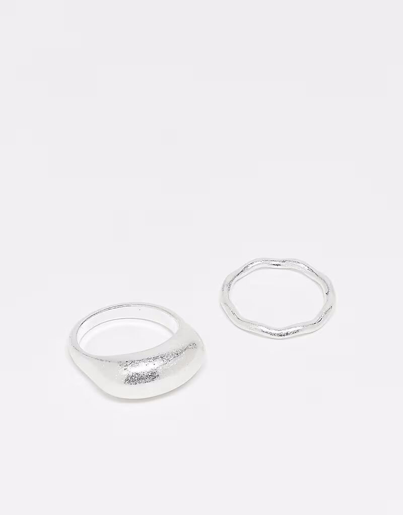 Набор из 2 колец в матовом серебристом тоне Asos Design
Набор из 2 колец в матовом серебристом тоне Asos Design