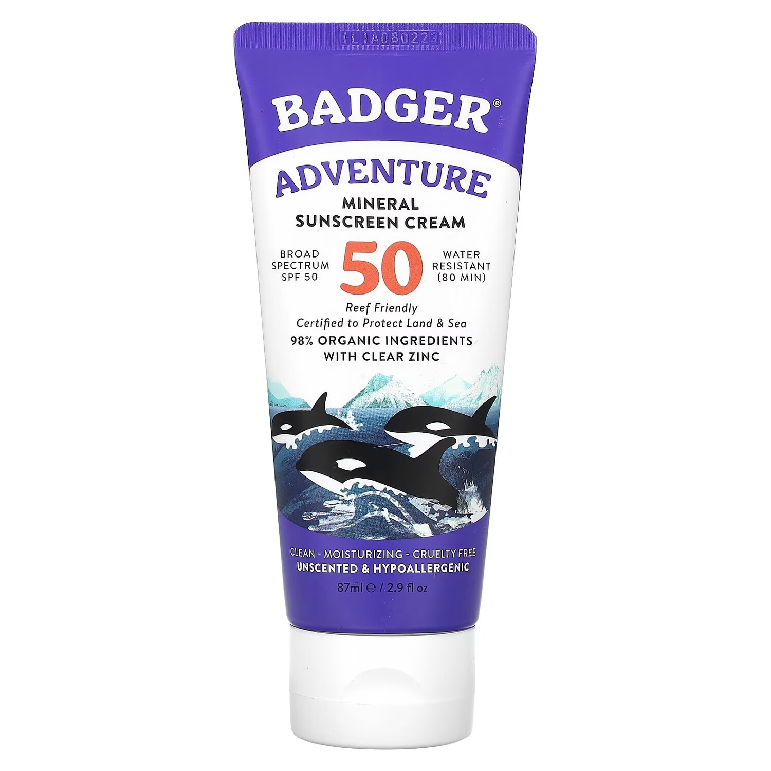 Минеральный солнцезащитный крем Badger Company Adventure SPF 50 без запаха, 87 мл
Минеральный солнцезащитный крем Badger Company Adventure SPF 50 без запаха, 87 мл