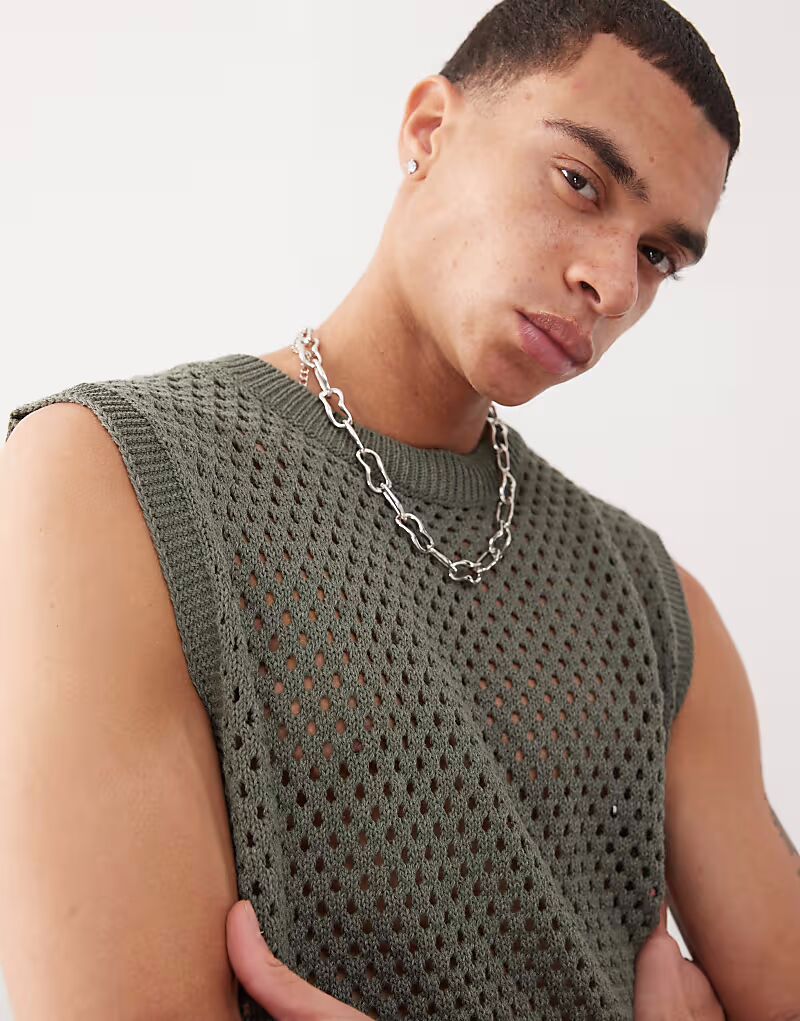 Reclaimed Vintage вязаная крючком открытая вязка майка для отдыха цвета хаки - KHAKI
Reclaimed Vintage вязаная крючком открытая вязка майка для отдыха цвета хаки - KHAKI