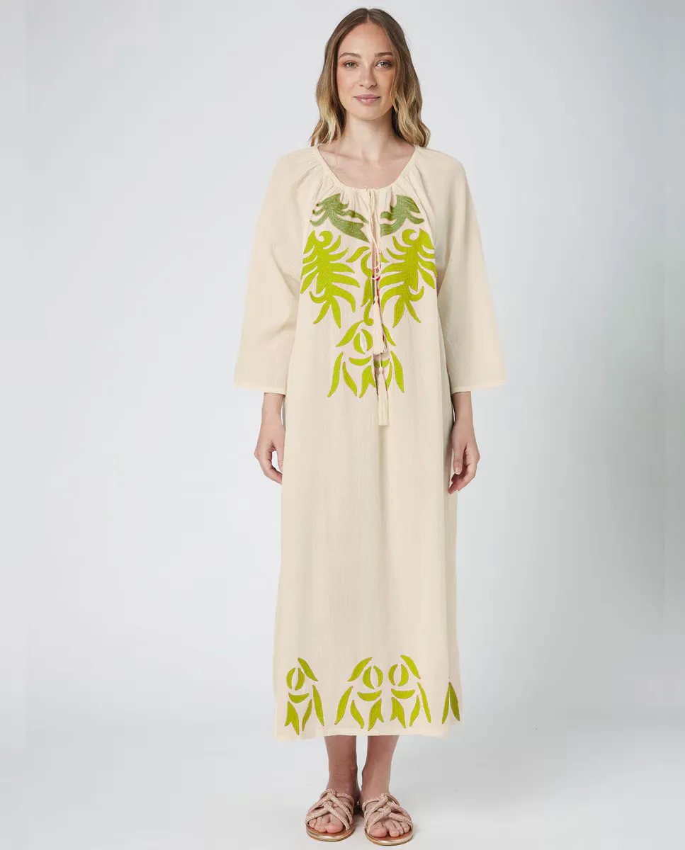 Длинный хлопковый кафтан с вышивкой La Fabrica de Lino, зеленый
Длинный хлопковый кафтан с вышивкой La Fabrica de Lino, зеленый