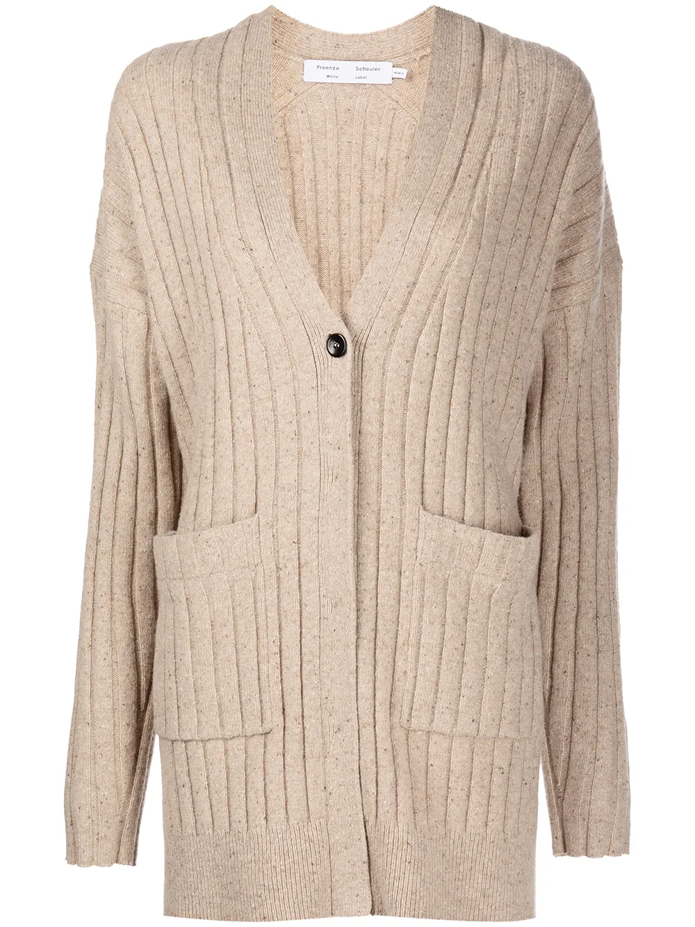 Кардиган в рубчик с V-образным вырезом Proenza Schouler White Label, нейтральный
Кардиган в рубчик с V-образным вырезом Proenza Schouler White Label, нейтральный