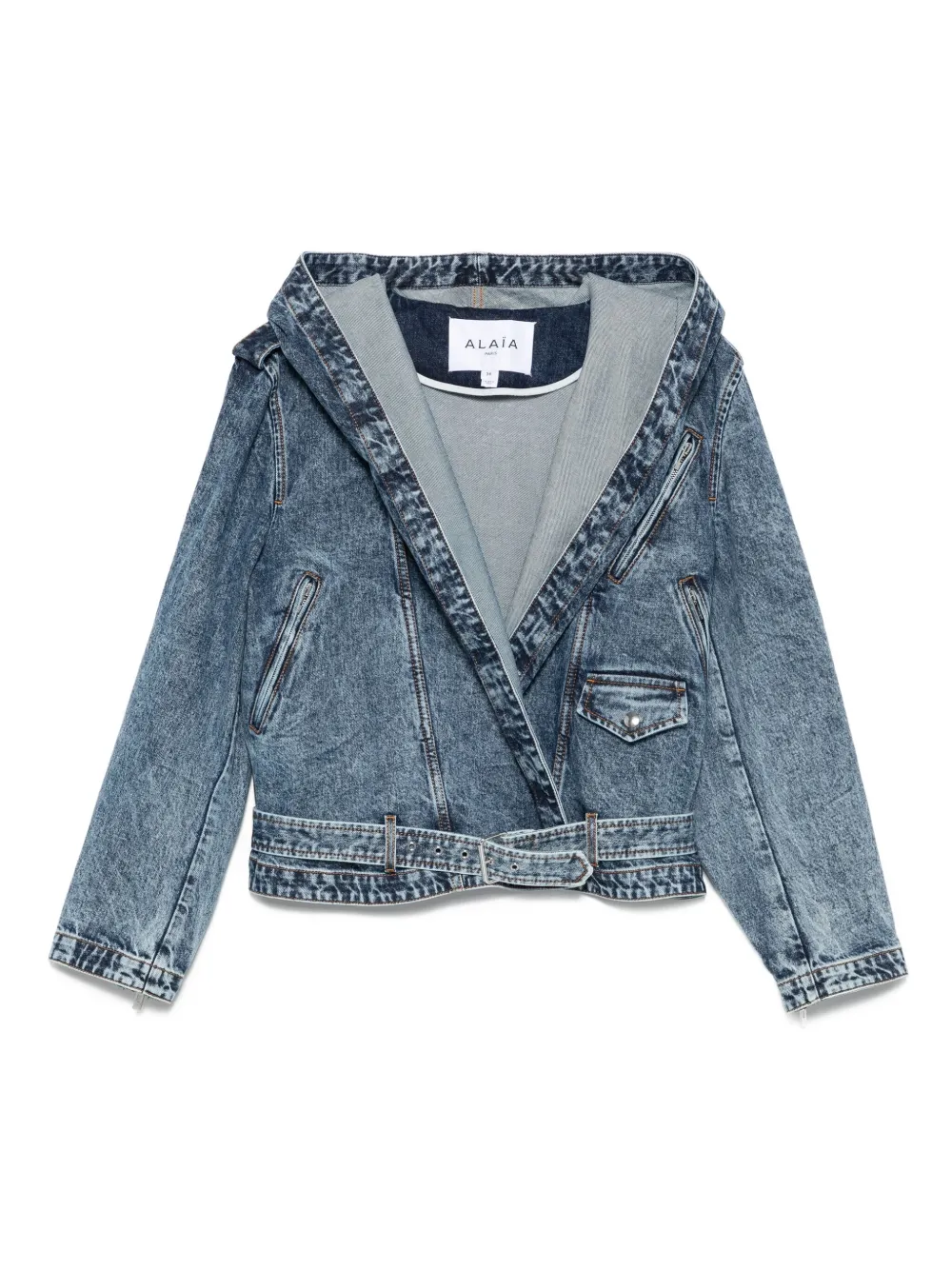 Джинсовая куртка с капюшоном и поясом Alaïa, синий
Джинсовая куртка с капюшоном и поясом Alaïa, синий
