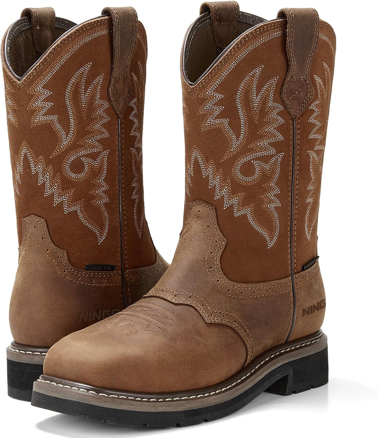 Рабочие ботинки HISEA NINGO со стальным носком для мужчин, водонепроницаемые ковбойские сапоги
Рабочие ботинки HISEA NINGO со стальным носком для мужчин, водонепроницаемые ковбойские сапоги