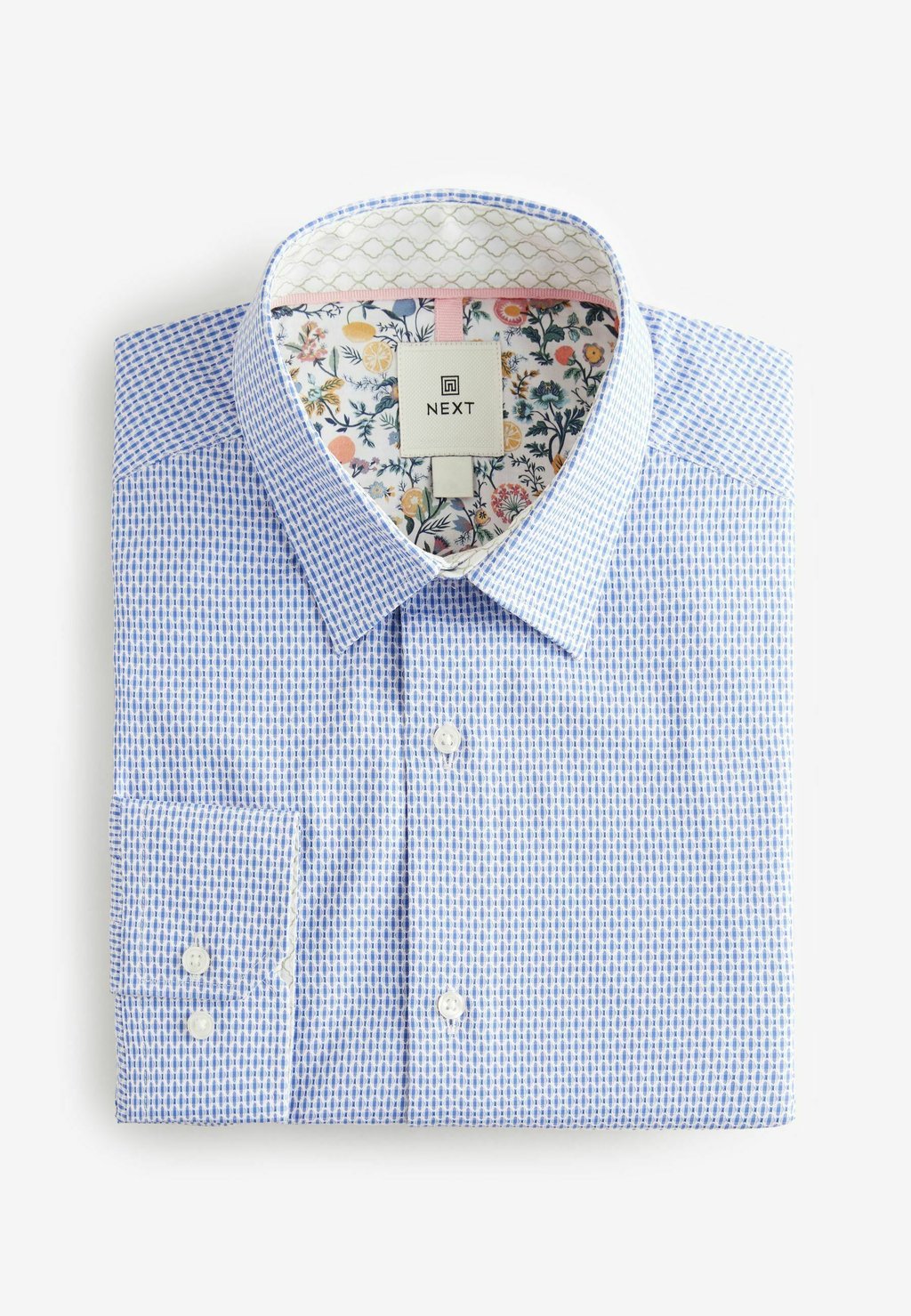 Рубашка SINGLE CUFF TEXTURED REGULAR FIT Next, синий 
Рубашка SINGLE CUFF TEXTURED REGULAR FIT Next, синий