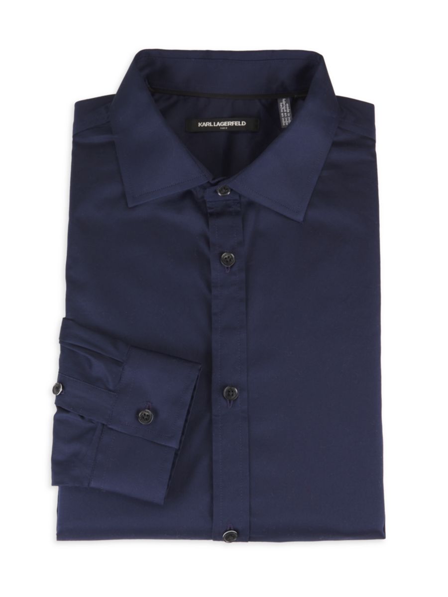 Однотонная рубашка современного кроя Karl Lagerfeld Paris, темно-синий
Однотонная рубашка современного кроя Karl Lagerfeld Paris, темно-синий