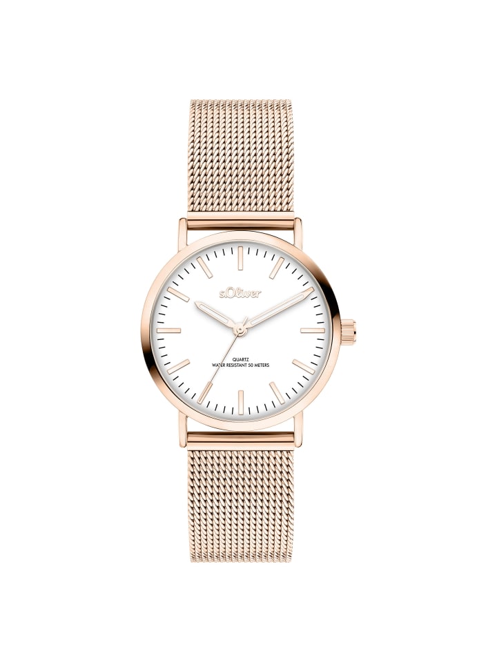 s.Oliver Классические сетчатые наручные часы маленького размера из розового золота
s.Oliver Классические сетчатые наручные часы маленького размера из розового золота