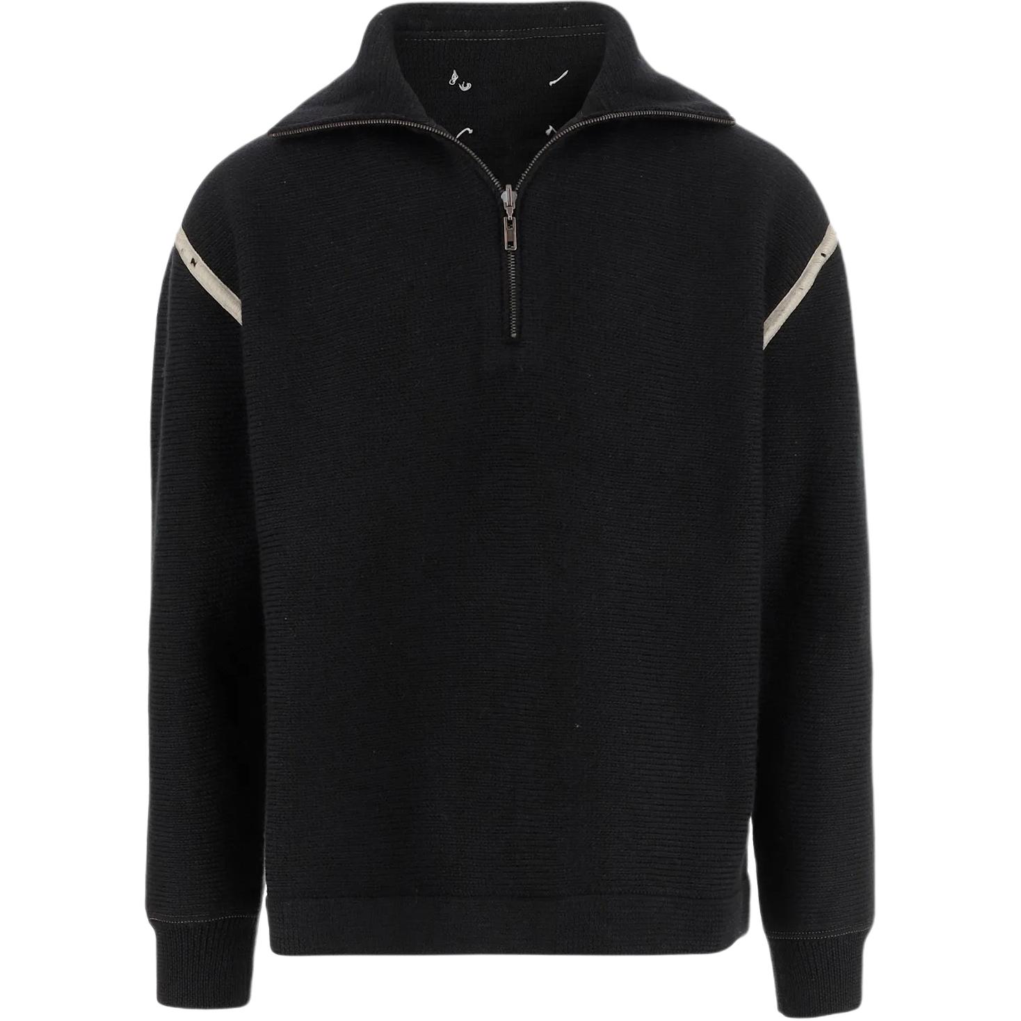 Свитер с полузастежкой и нашивками на локтях Maison Margiela, черный
Свитер с полузастежкой и нашивками на локтях Maison Margiela, черный