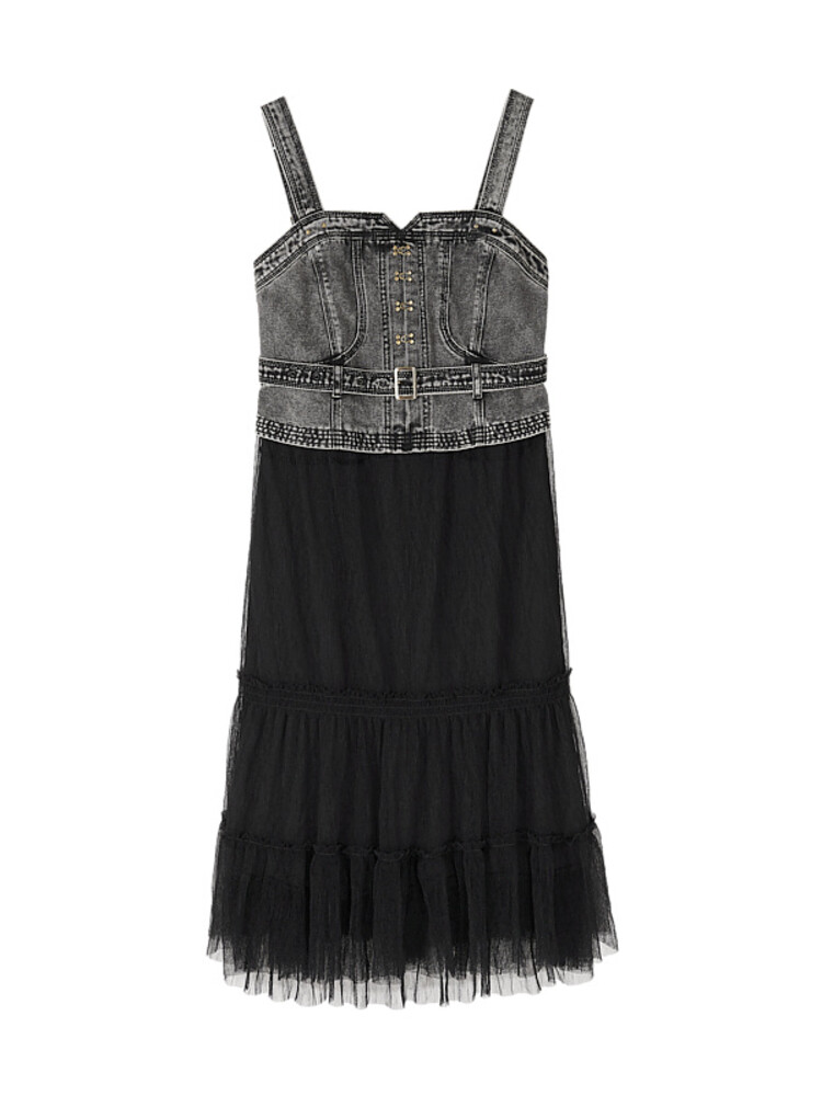 Юбка джинсовая Mslan 23 на подтяжках, черный
Юбка джинсовая Mslan 23 на подтяжках, черный