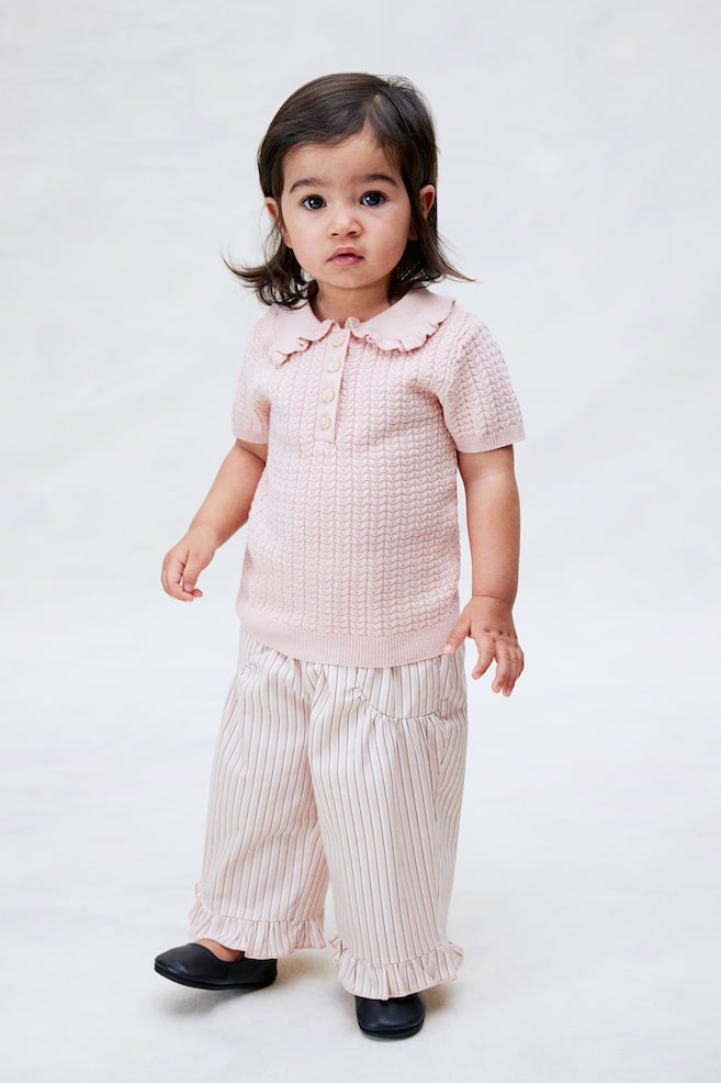 Рубашка из хлопка с косичной вязкой H&M, розовый
Рубашка из хлопка с косичной вязкой H&M, розовый