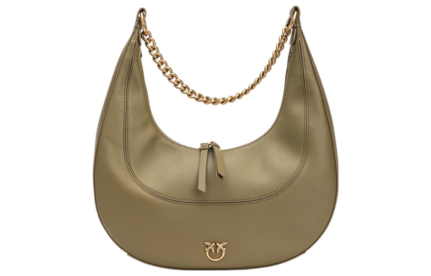 PINKO Кожаная сумка-полумесяц женская зеленая
PINKO Кожаная сумка-полумесяц женская зеленая