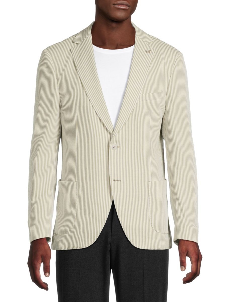 Блейзер современного кроя в полоску из сирсакера American Heritage, светло-серый
Блейзер современного кроя в полоску из сирсакера American Heritage, светло-серый