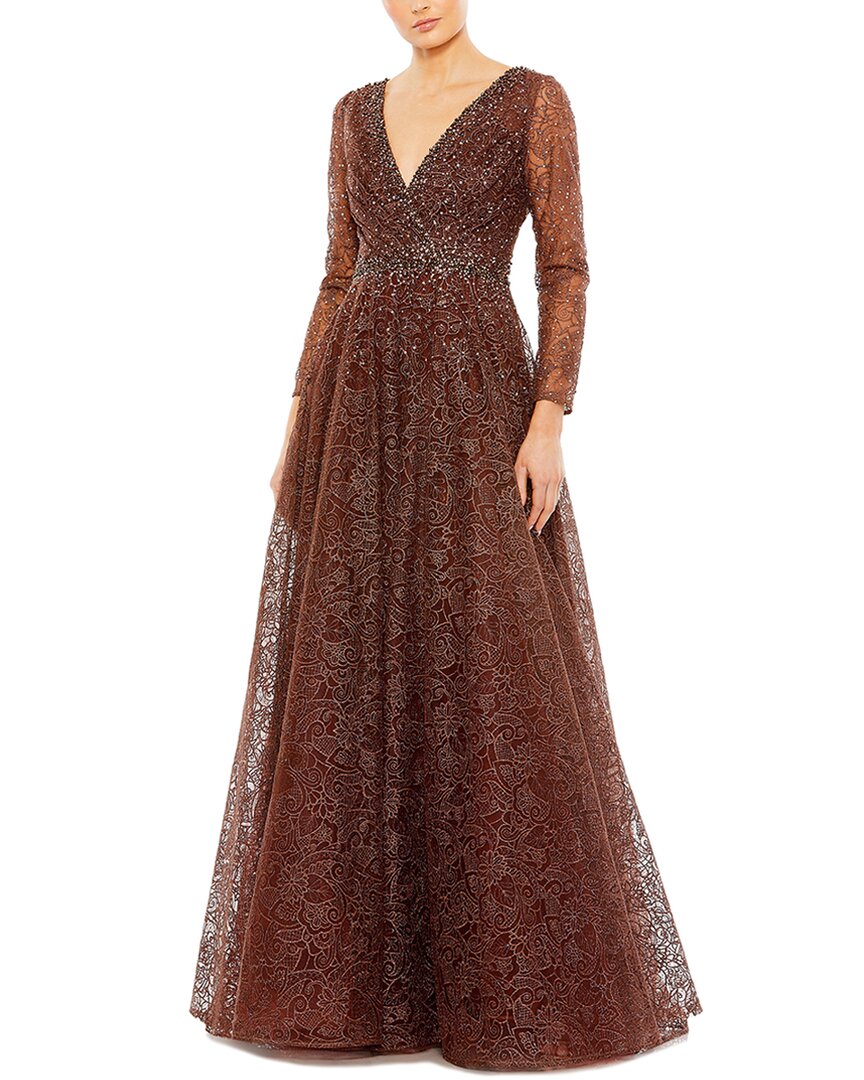 Mac Duggal Платье силуэта А-силуэт с декоративными вставками, коричневый
Mac Duggal Платье силуэта А-силуэт с декоративными вставками, коричневый