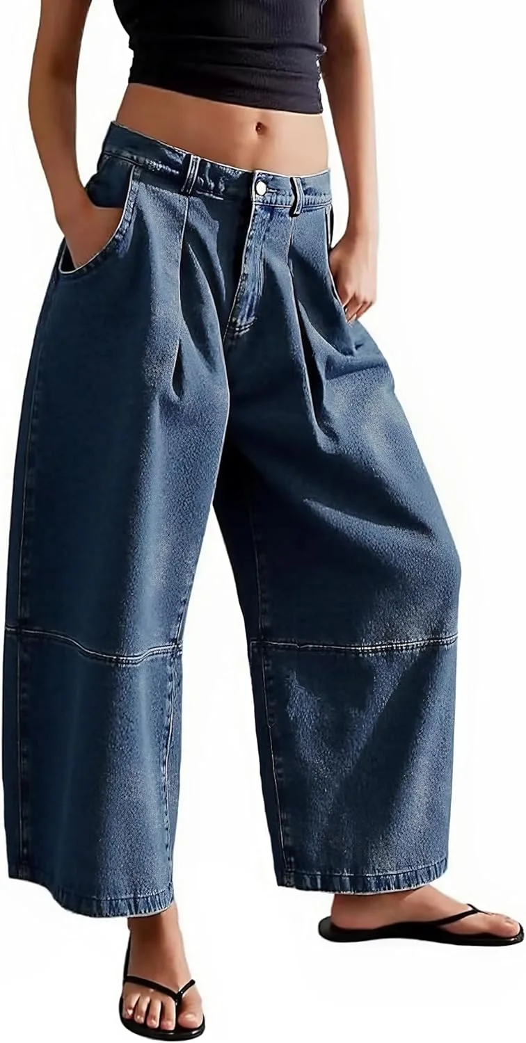 CHARTOU Брюки-барашки для женщин с широкими штанинами и эластичной спинкой
CHARTOU Брюки-барашки для женщин с широкими штанинами и эластичной спинкой