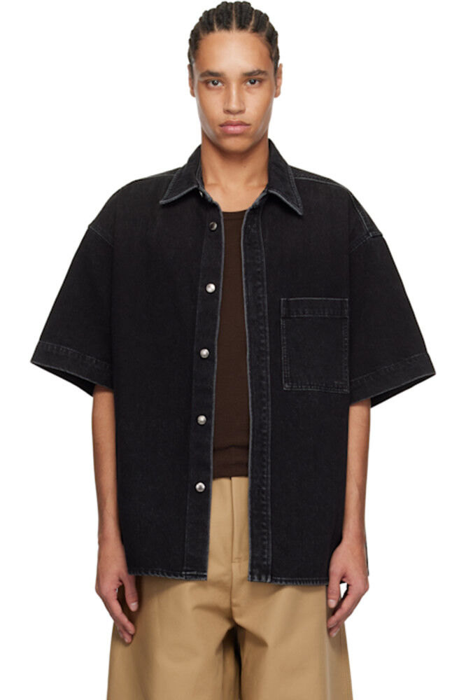 Черная джинсовая рубашка с пальмовым деревом WOOYOUNGMI
Черная джинсовая рубашка с пальмовым деревом WOOYOUNGMI