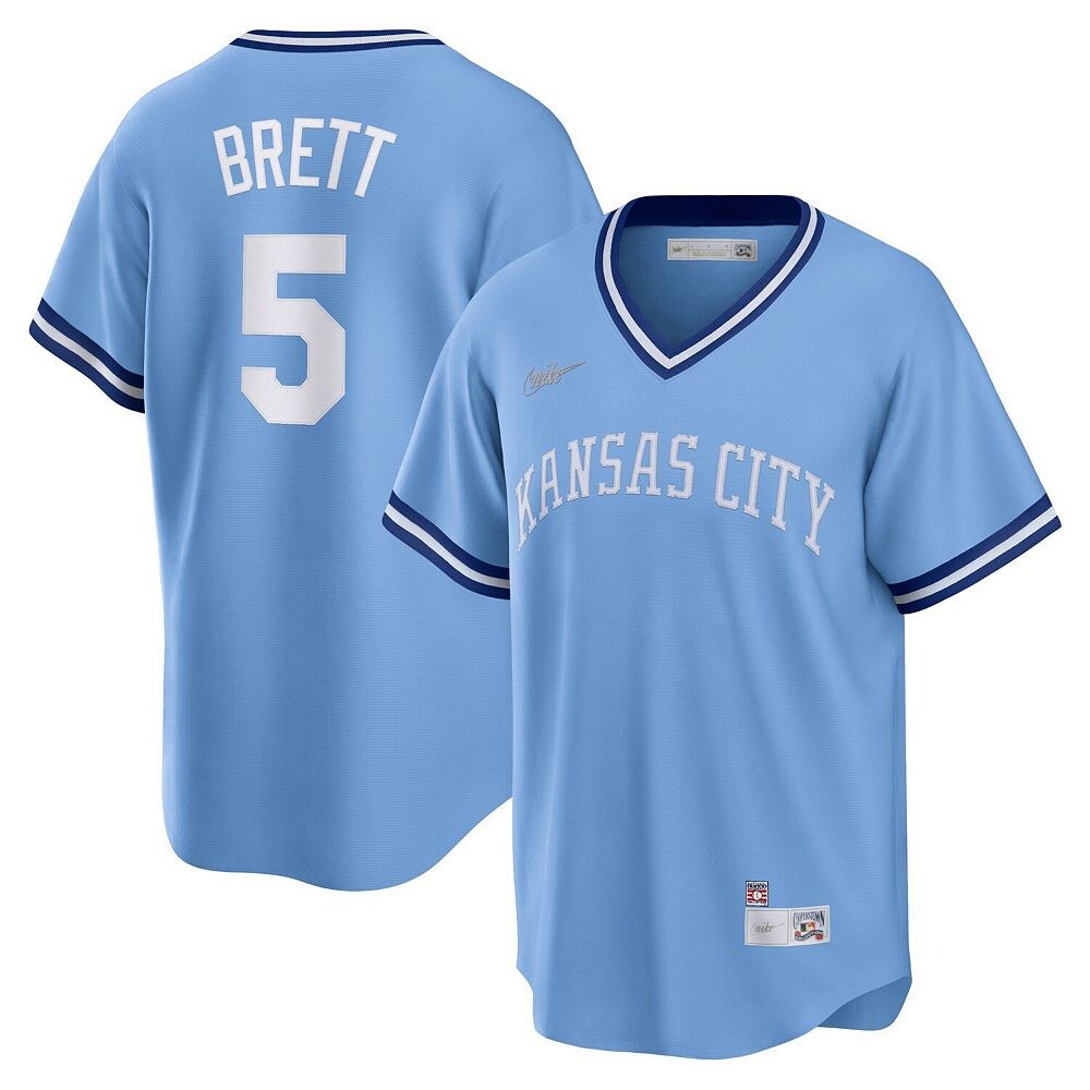 Мужская джерси Nike George Brett Light Blue Kansas City Royals Road Cooperstown Collection Player, цвет Ryl Light
Мужская джерси Nike George Brett Light Blue Kansas City Royals Road Cooperstown Collection Player, цвет Ryl Light