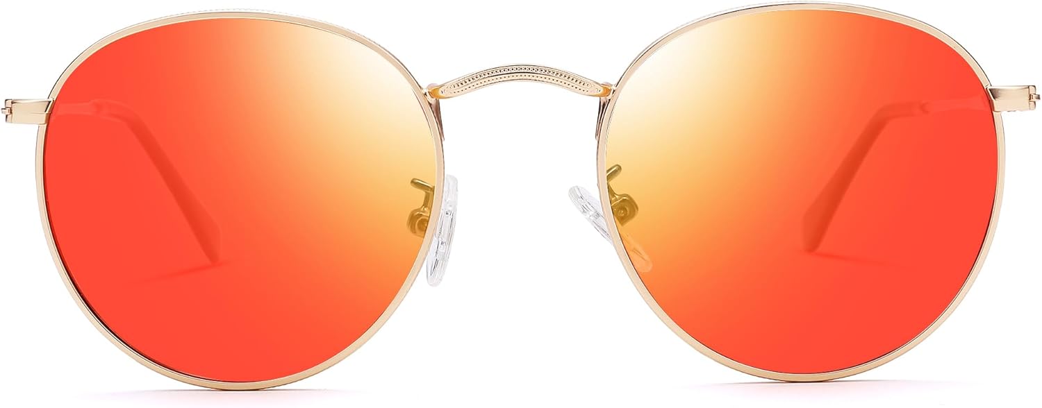 Женские круглые поляризованные солнцезащитные очки NULOOQ – классический ретро-стиль, маленькая металлическая оправа, защита от УФ-излучения, B1* Gold Frame/Red Mirrored Lens
Женские круглые поляризованные солнцезащитные очки NULOOQ – классический ретро-стиль, маленькая металлическая оправа, защита от УФ-излучения, B1* Gold Frame/Red Mirrored Lens