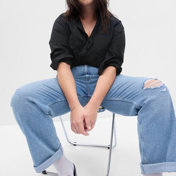 Хлопковая рубашка с карманом Gap, черный
Хлопковая рубашка с карманом Gap, черный