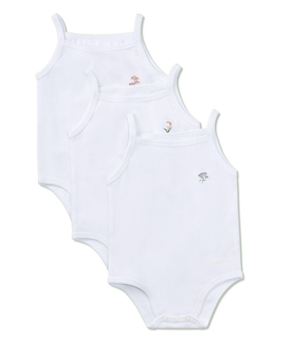 Комплект из 3 боди для девочек из смеси чесаного хлопка с цветочной вышивкой MeMoi, White-white-white
Комплект из 3 боди для девочек из смеси чесаного хлопка с цветочной вышивкой MeMoi, White-white-white